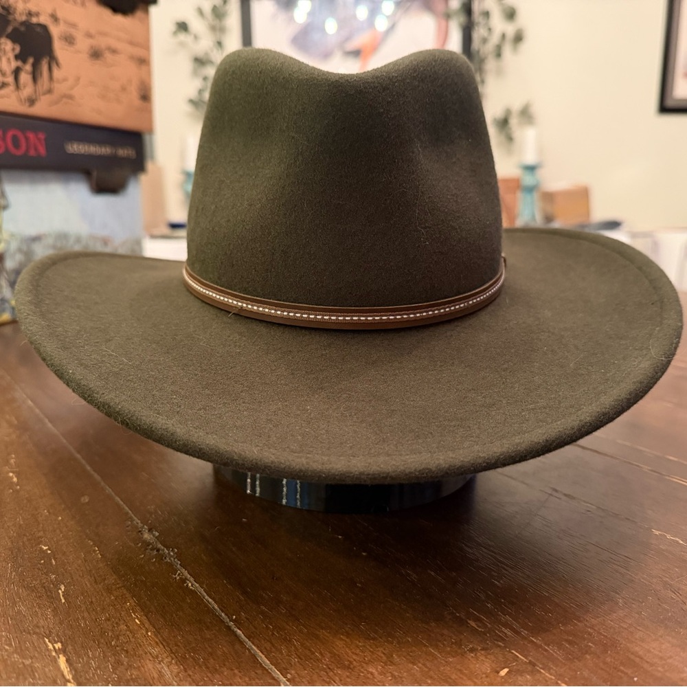Stetson Gallatin Crushable Wool Outdoor Hat, Sage, Size Small, Never Worn